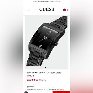 GUESS BLACK CASE BLACK STAINLESS STEEL WATCH men’s